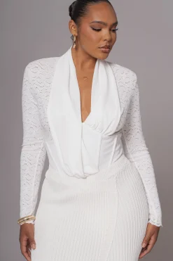 White Lace Corset Bodysuit