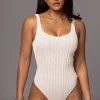 White Luz Rib Knit Bodysuit