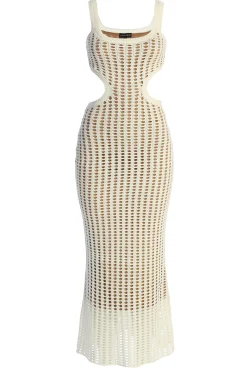 White Melrose Cutout Midi Dress