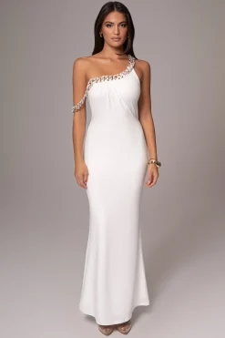 White Monette Asymmetric Dress