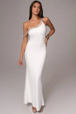 White Monette Asymmetric Dress