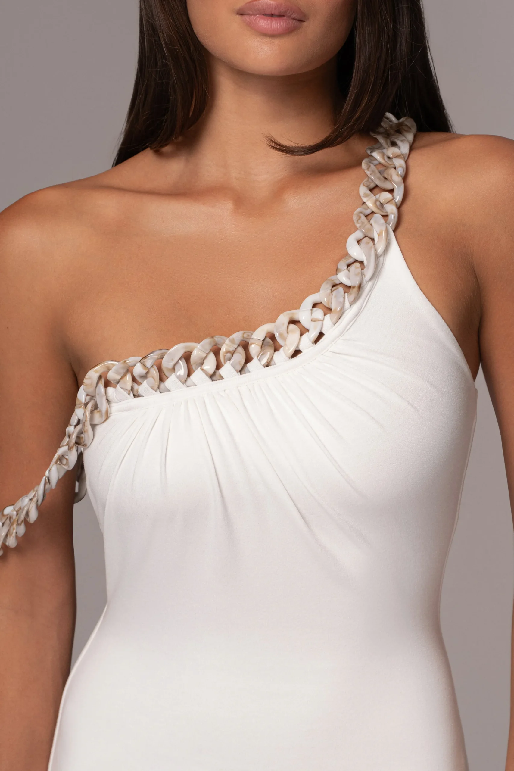 White Monette Asymmetric Dress