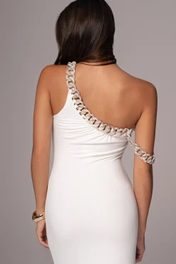 White Monette Asymmetric Dress