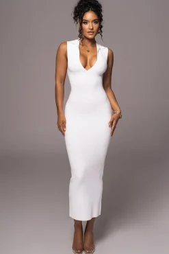 White Never Better Midi Dress