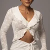 White Rocio Bell Sleeve Top