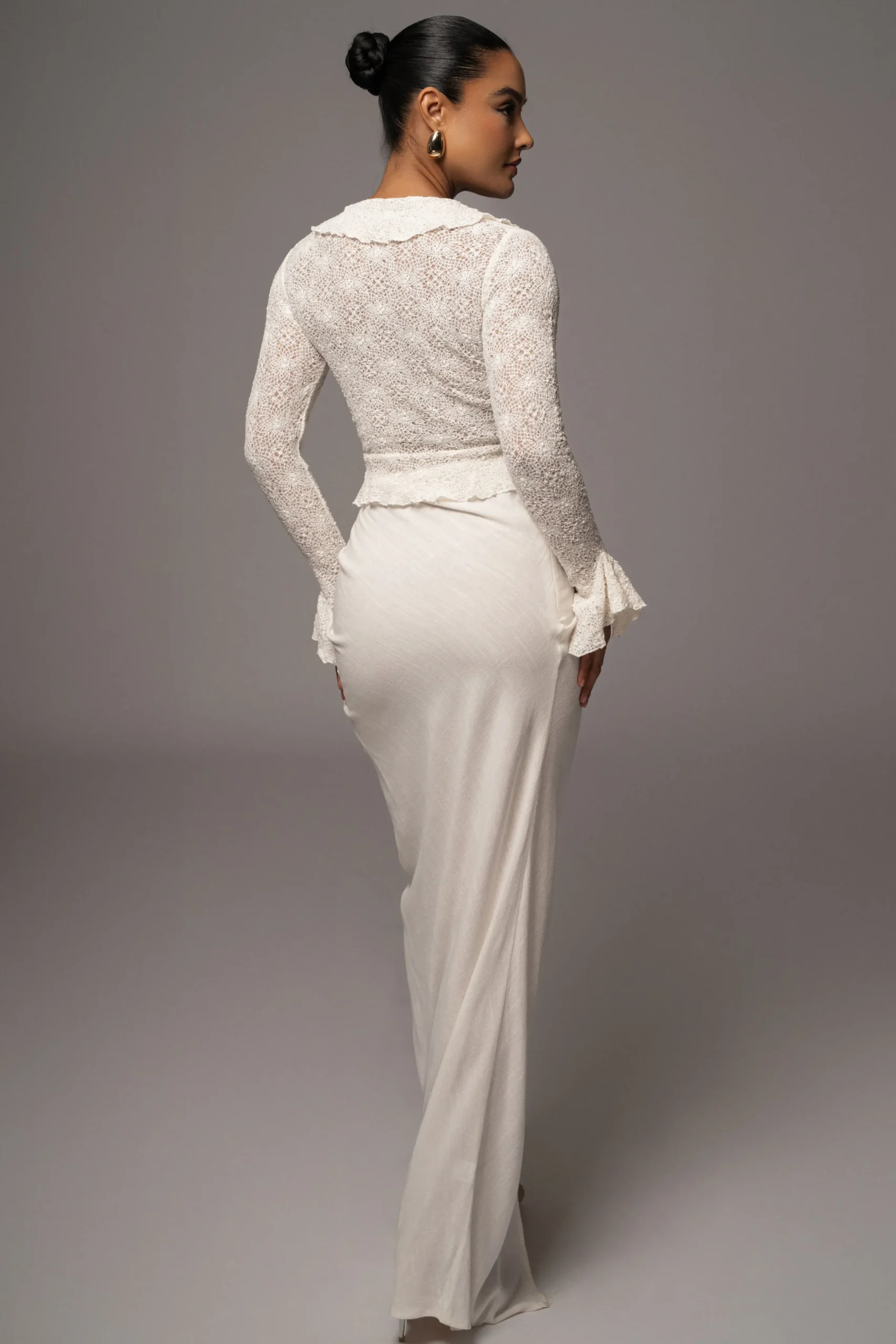 White Rocio Bell Sleeve Top