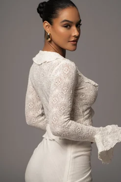 White Rocio Bell Sleeve Top