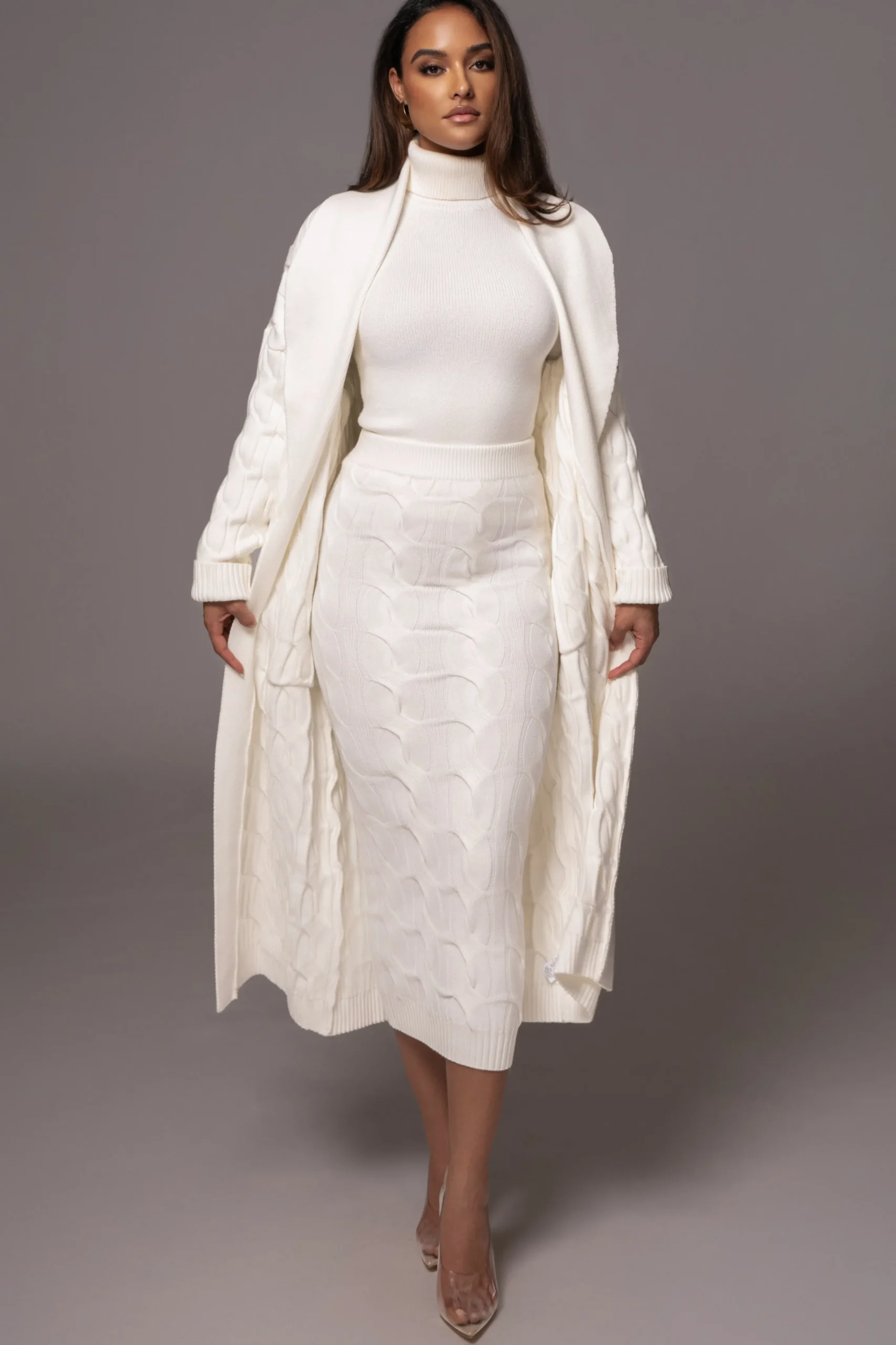 White Stepping Out Sweater Cardigan