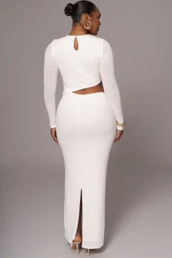 White Summer Romance Cutout Dress