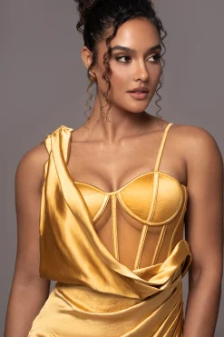 Yellow Anastacia Drape Maxi Dress