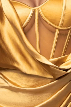 Yellow Anastacia Drape Maxi Dress