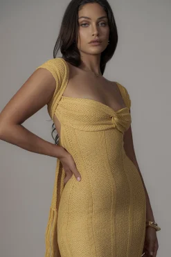 Yellow Blanca Strapless Maxi Dress