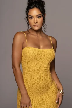 Yellow Cabana Views Crochet Dress
