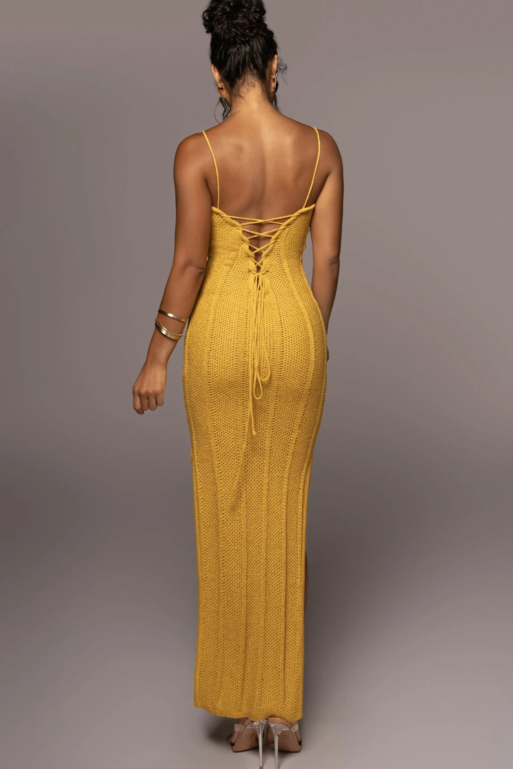 Yellow Cabana Views Crochet Dress