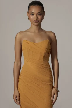 Yellow Catalina Lurex Knit Maxi Dress