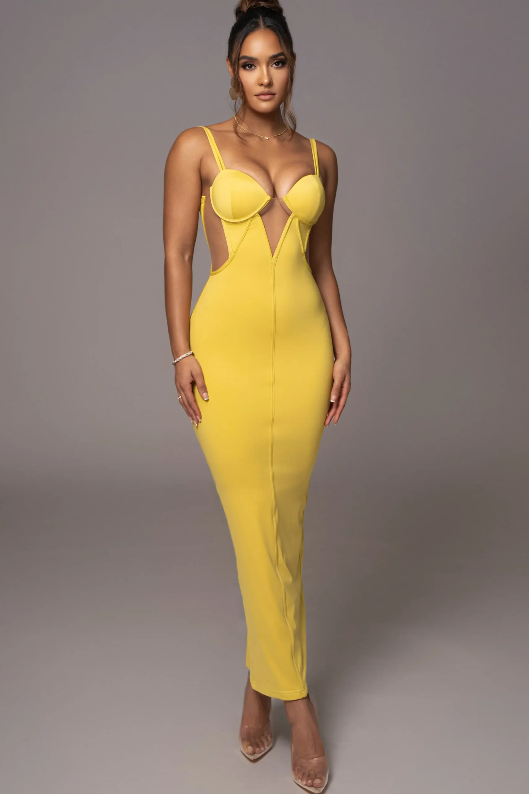 Yellow Enchantment Bustier Maxi Dress