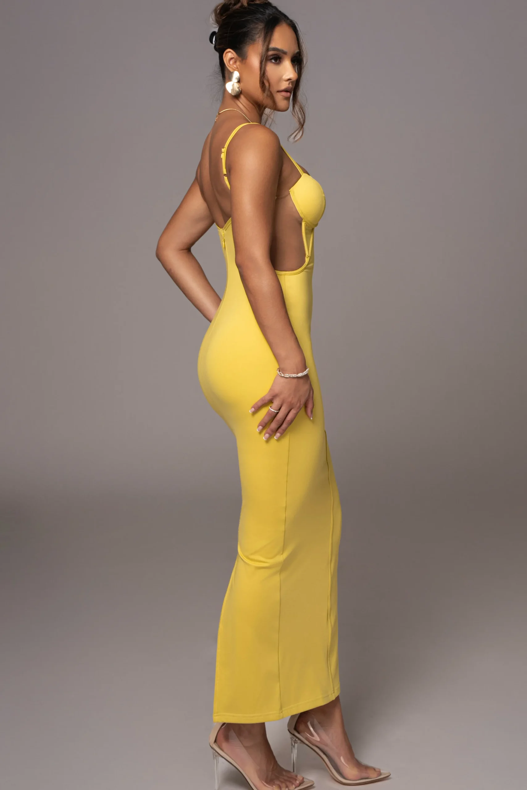 Yellow Enchantment Bustier Maxi Dress