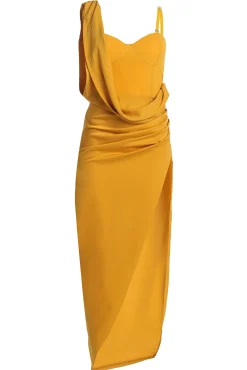 Yellow KRISTIANA SLIT DRESS