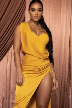 Yellow KRISTIANA SLIT DRESS