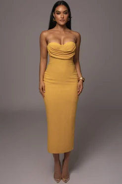 Yellow Linen Visions Of You Dress