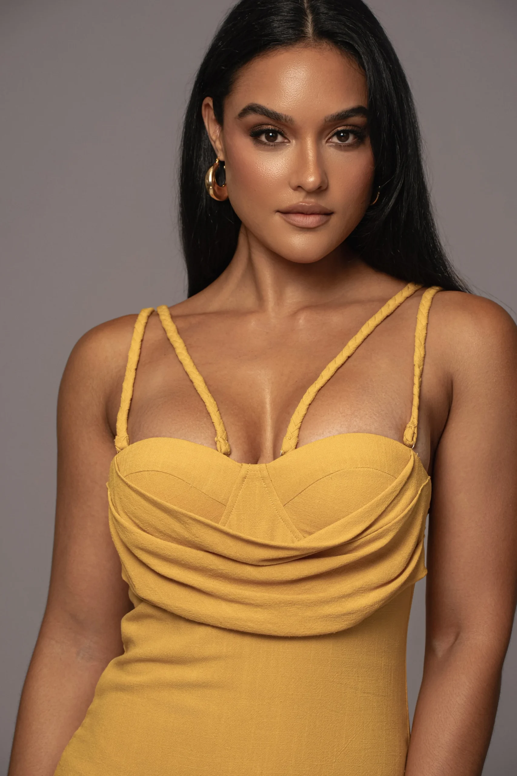 Yellow Linen Visions Of You Dress