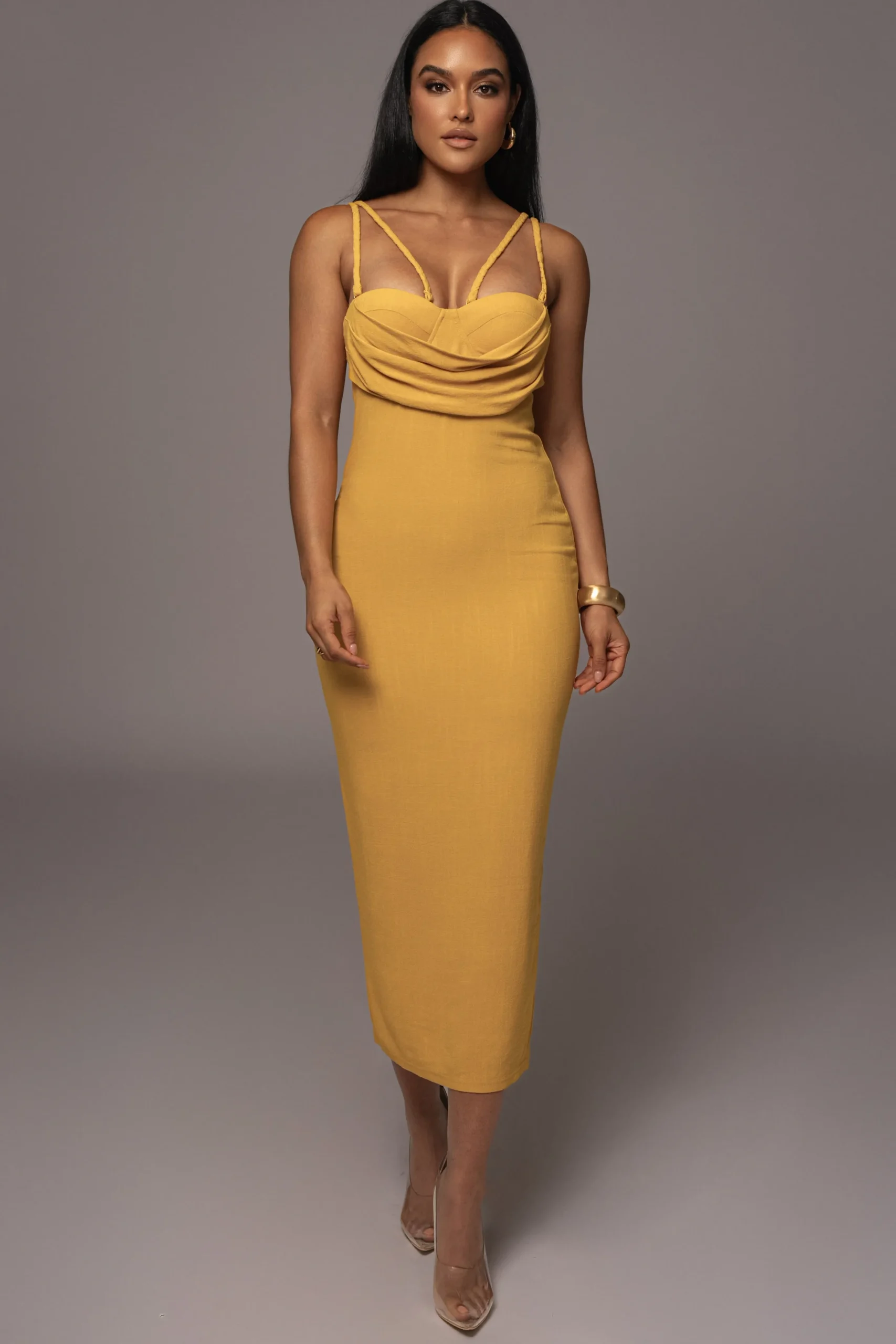 Yellow Linen Visions Of You Dress