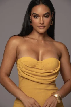 Yellow Linen Visions Of You Dress