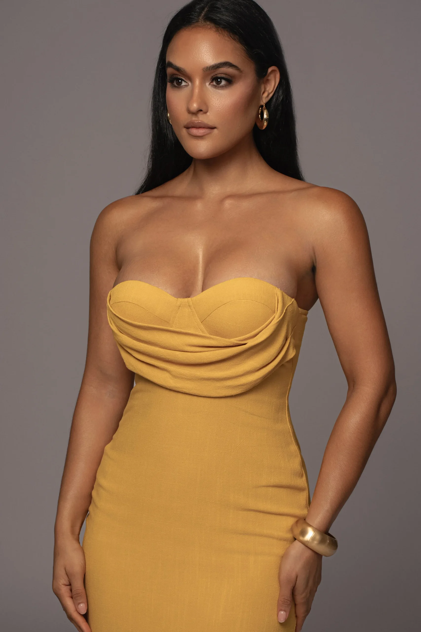 Yellow Linen Visions Of You Dress
