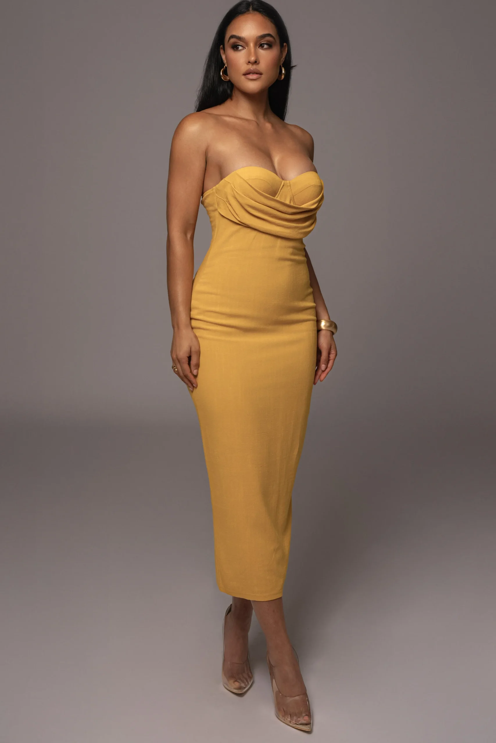 Yellow Linen Visions Of You Dress