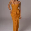 Yellow Noelia Linen Slit Skirt