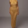 Yellow Pacific Tides Crochet Maxi Dress