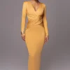 Yellow Rowan Plunge Maxi Dress