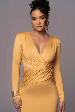 Yellow Rowan Plunge Maxi Dress