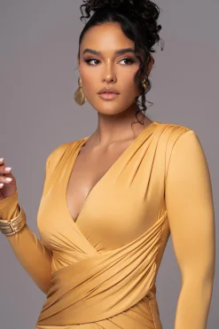 Yellow Rowan Plunge Maxi Dress