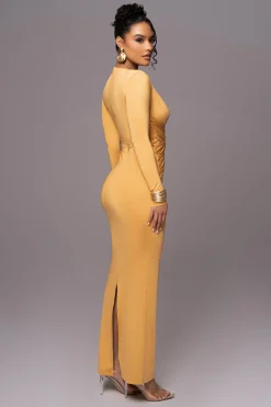 Yellow Rowan Plunge Maxi Dress