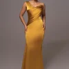 Yellow Satin Belle Maxi Dress