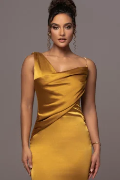 Yellow Satin Belle Maxi Dress