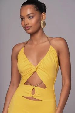 Yellow Secret Bloom Maxi Dress
