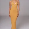Yellow Sun Rays Knit Maxi Dress