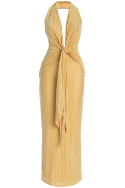 Yellow Under The Moonlight Drape Dress