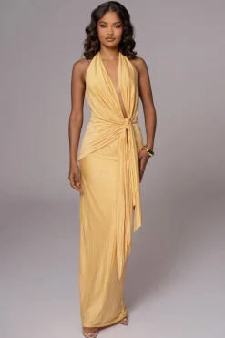 Yellow Under The Moonlight Drape Dress